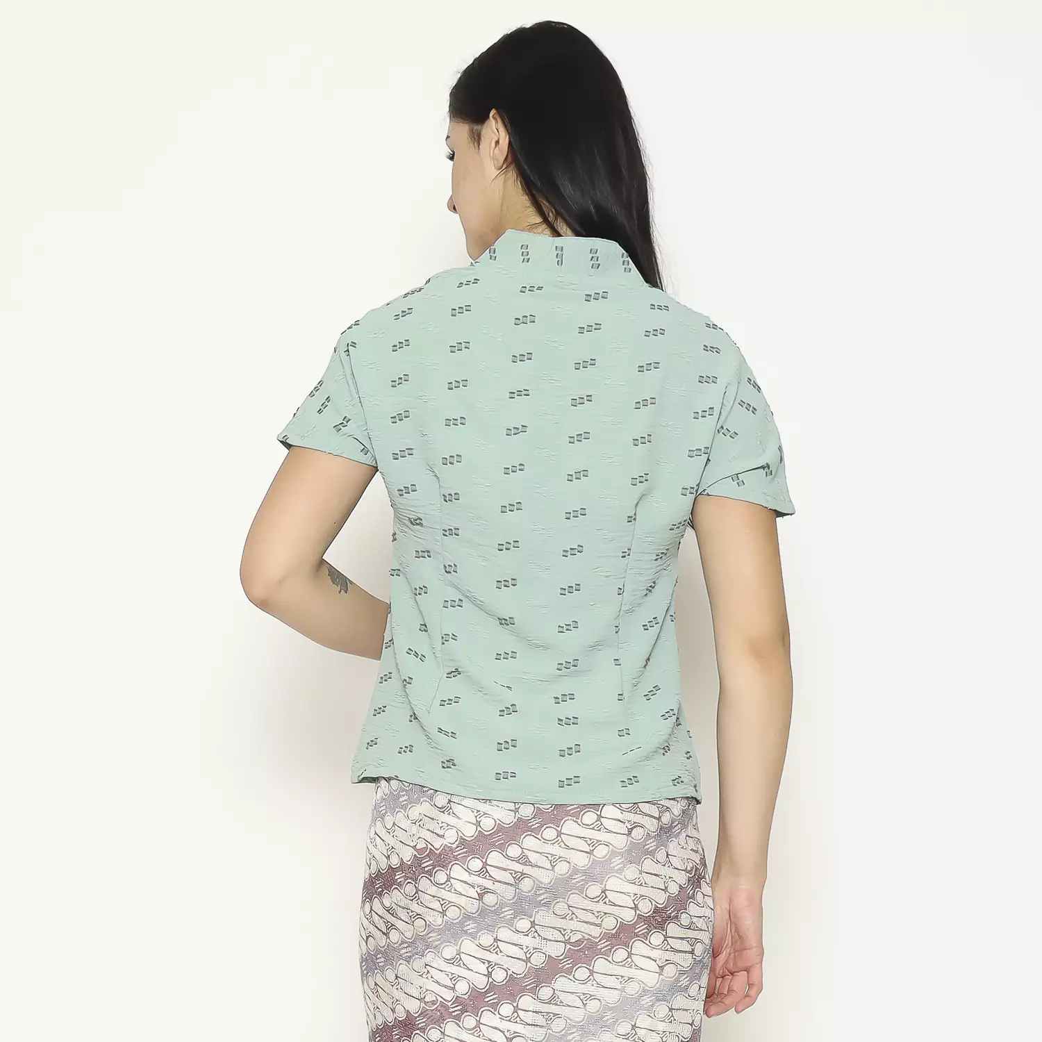 Blouse Batik Wanita - Atasan Batik - Bhatara Batik Yasmine - Baju Batik Modern Lengan Pendek