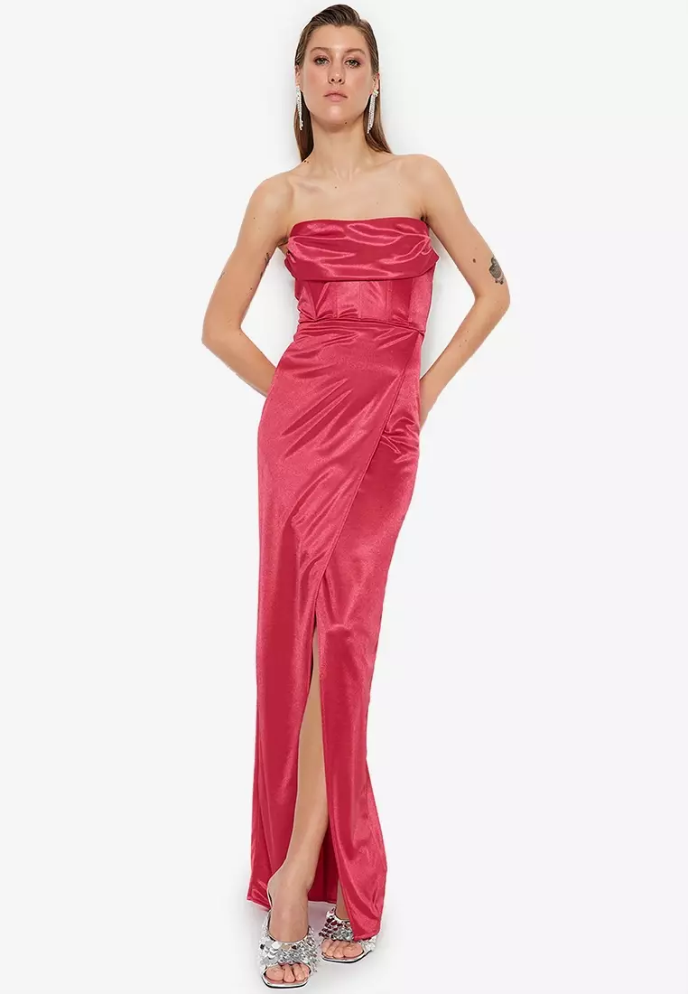 Buy Trendyol Satin Evening Dress Online ZALORA Malaysia