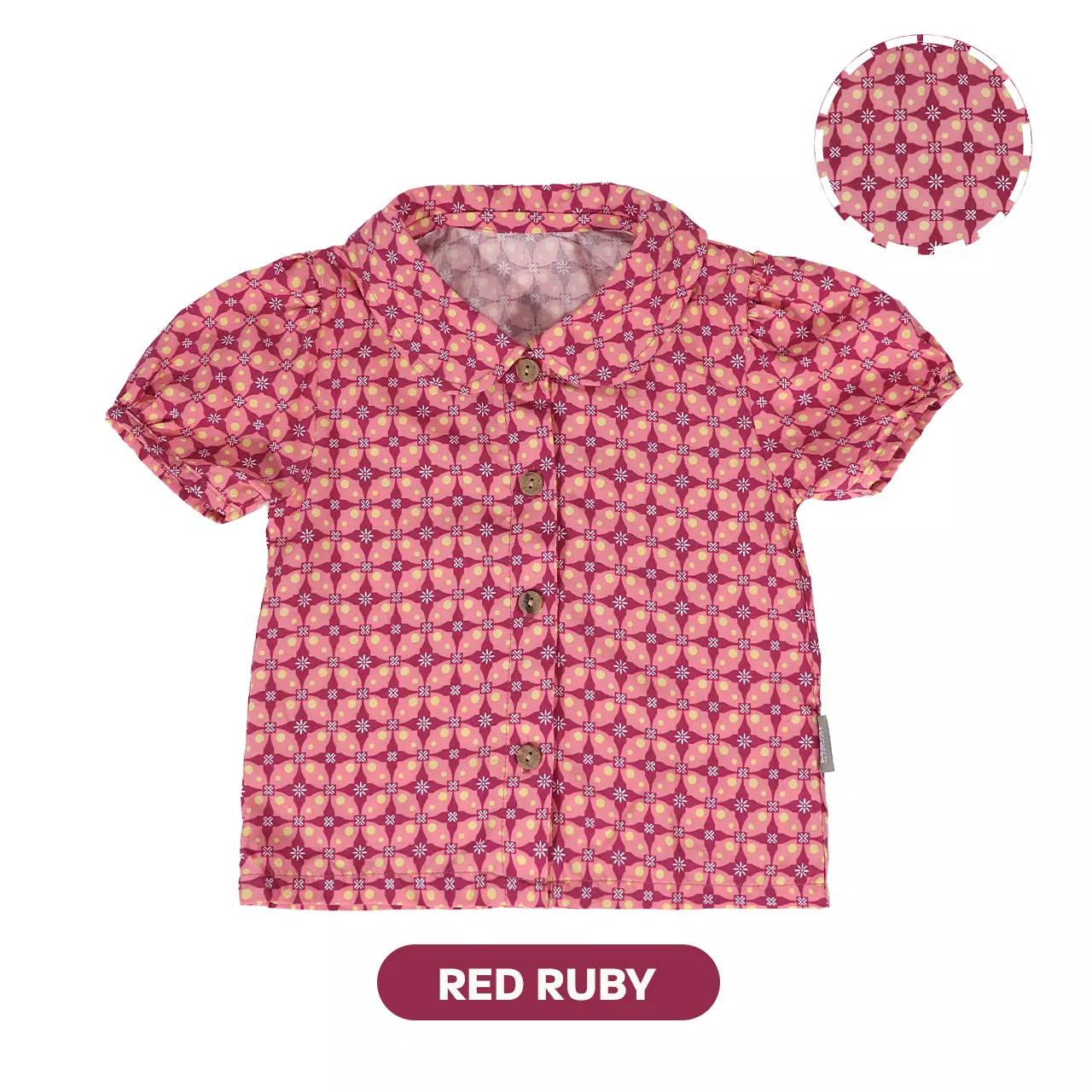 Mooi Atasan Batik Anak Perempuan Naraya Batik Top - Red Ruby