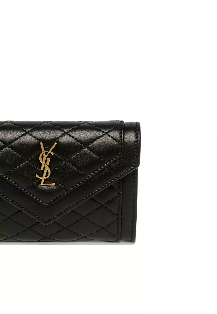 Monogram Small Leather Wallet in Black - Saint Laurent