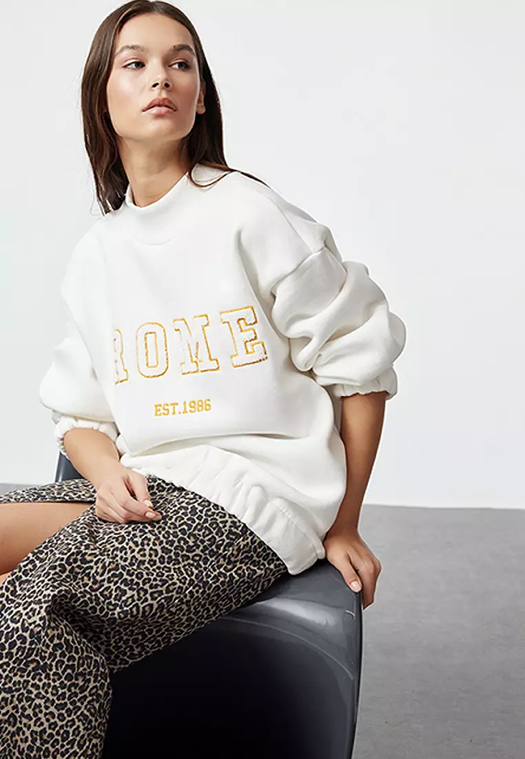 Embroidered Knit Sweatshirt