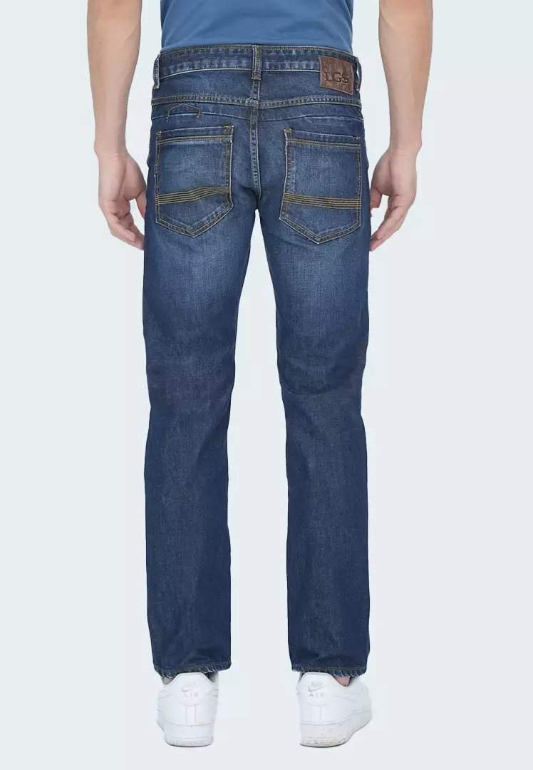 LGS - Celana Denim - Jeans - Perfect Fit - Washed - Whisker - Biru - JPF.492.P108.A687.C