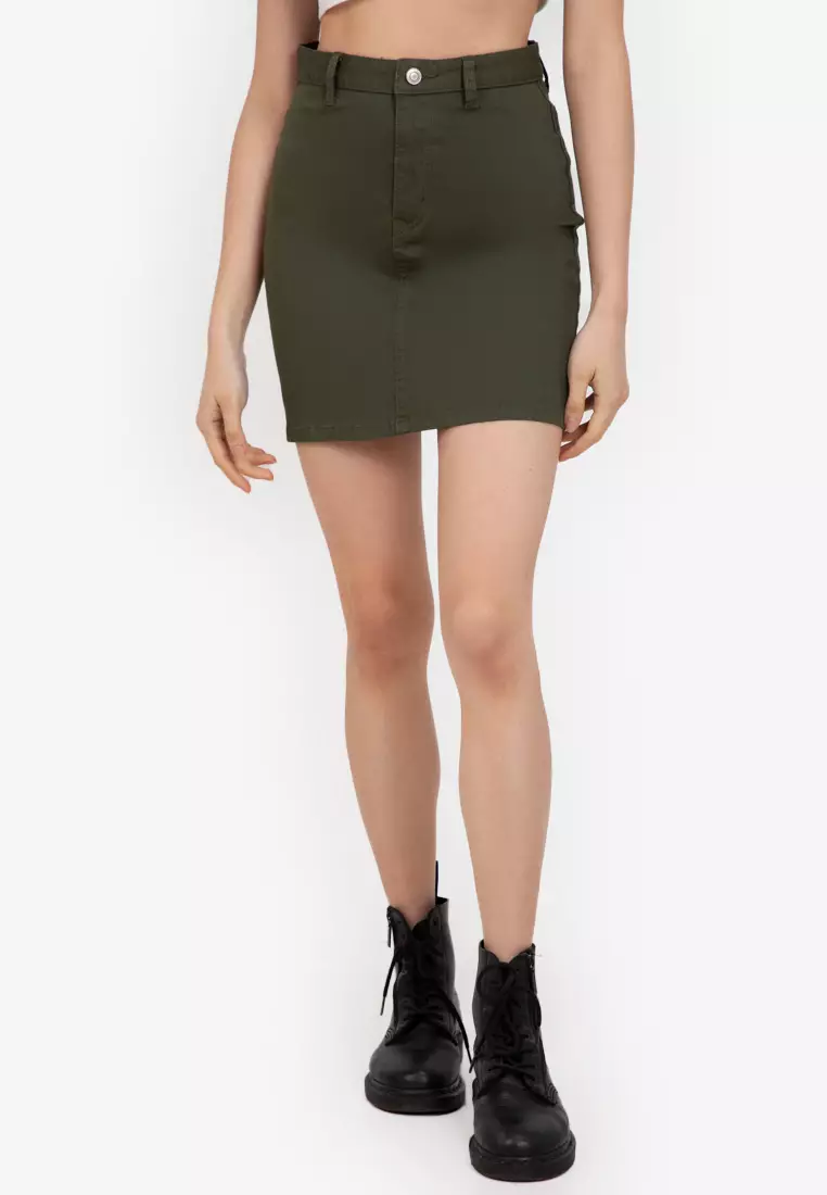 Denim mini skirt stretch discount