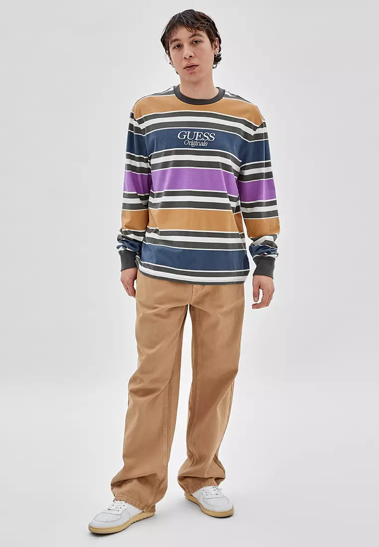 Guess striped long outlet sleeve