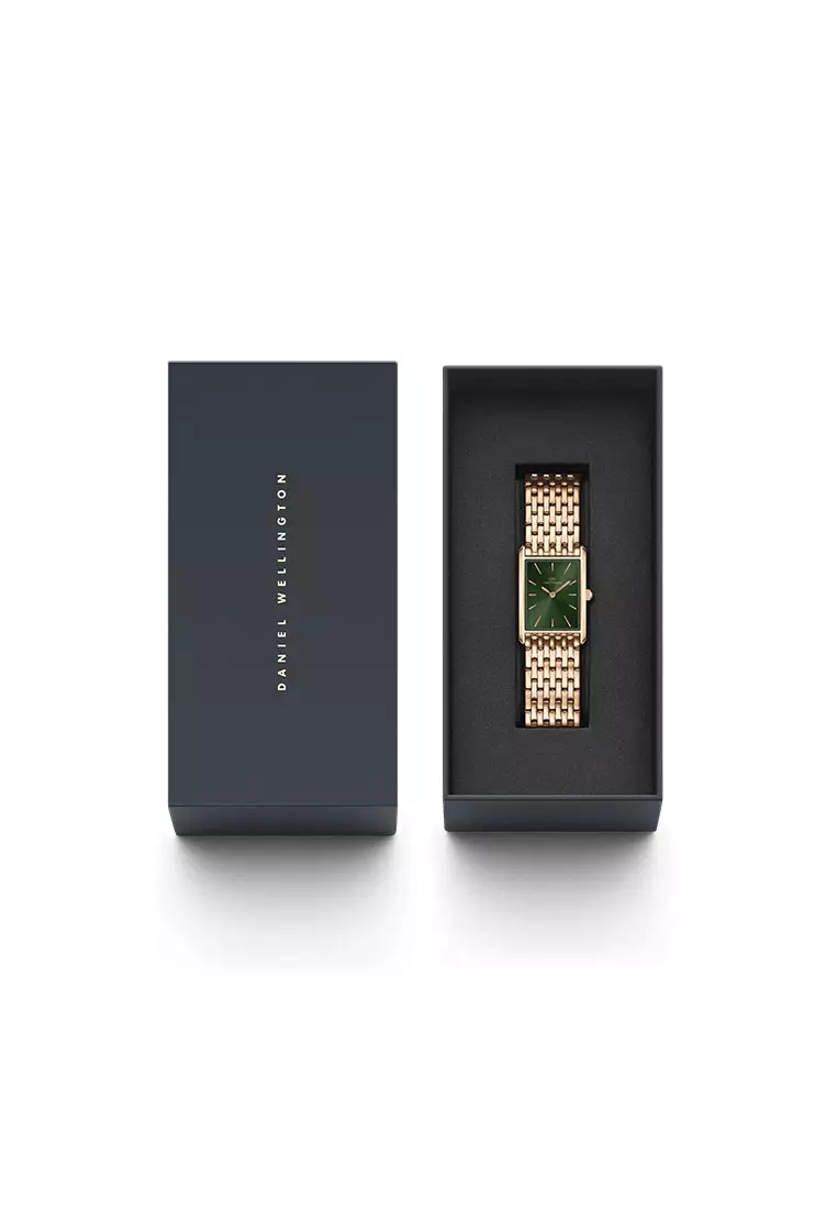 Bound 32x22mm 9-link Rose Gold - Emerald Sunray Dial - Fashion Watch for women - Stainless Steel Strap Watch - Female Watch - DW Official - Authentic