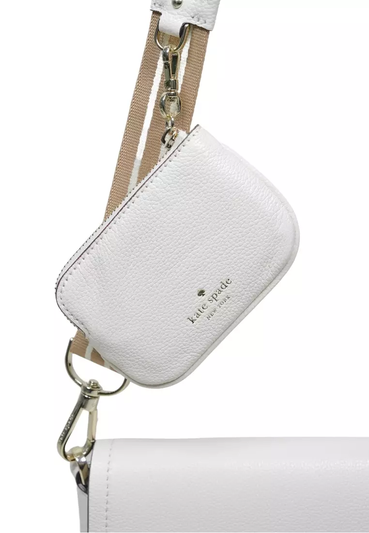 Kate Spade Rosie Large Pebbled Leather Crossbody Bag + Zip Pouch Parchment  
