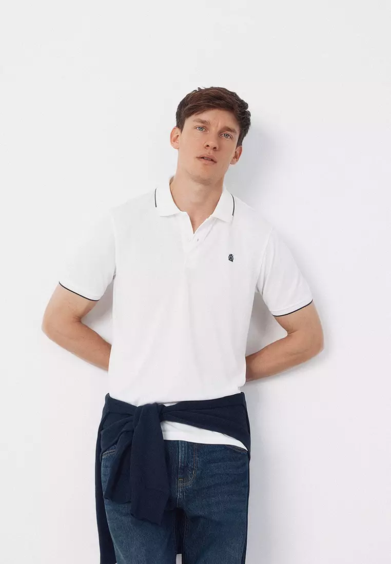 Coolmax® jacquard collar polo shirt