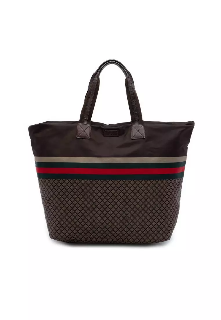Buy GUCCI Pre-Loved Gucci Diamante Nylon Web Tote 2026 Online | ZALORA