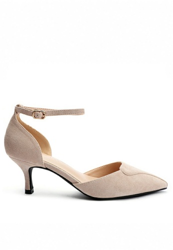 Twenty Eight Shoes beige Elegant Pointy Heel 165-5 1A8E3SH07CB235GS_1