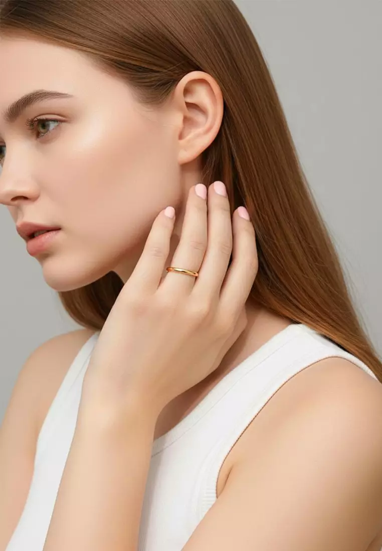 Camille Minimal Stacker Ring in Gold