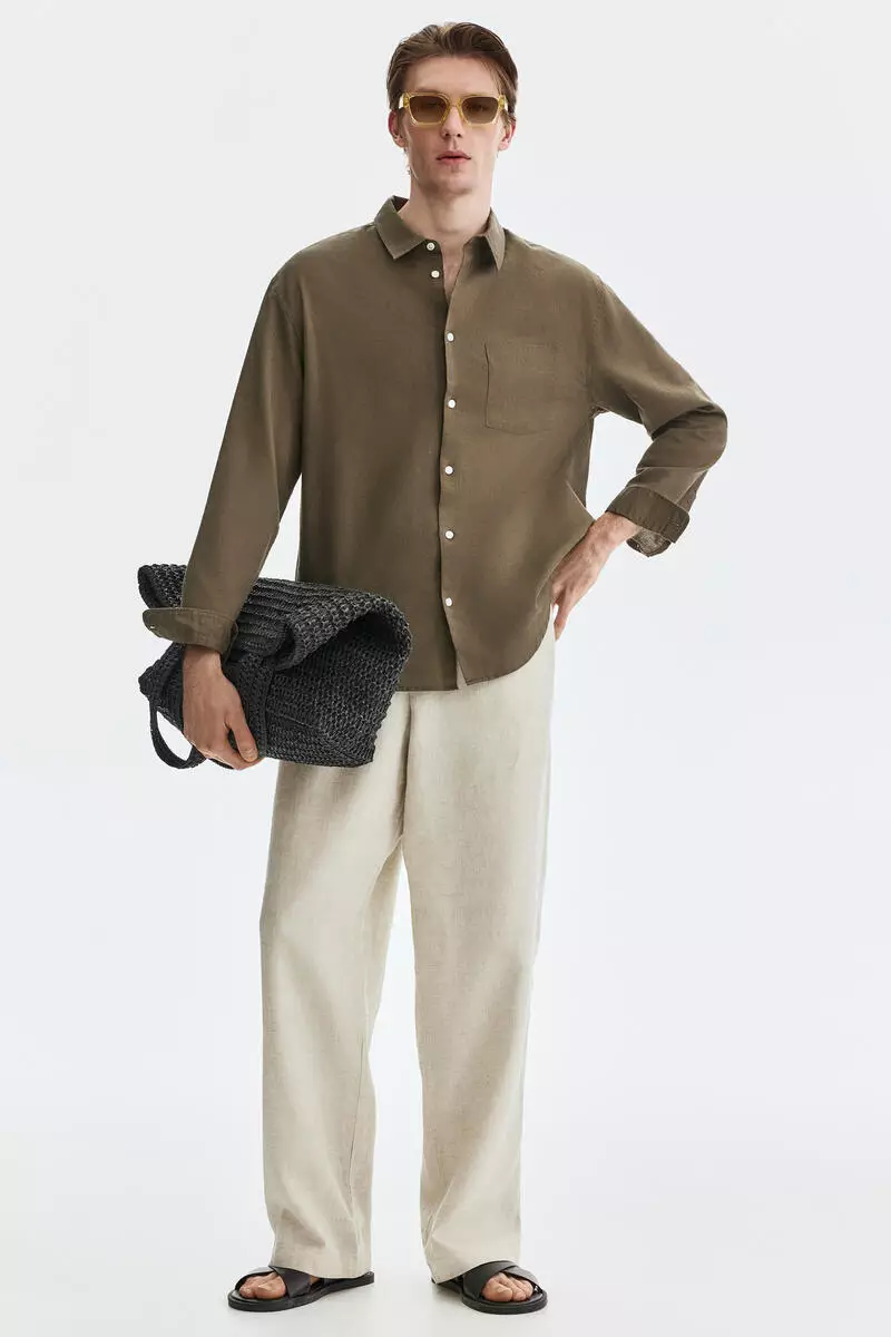 Relaxed Fit Linen-blend shirt