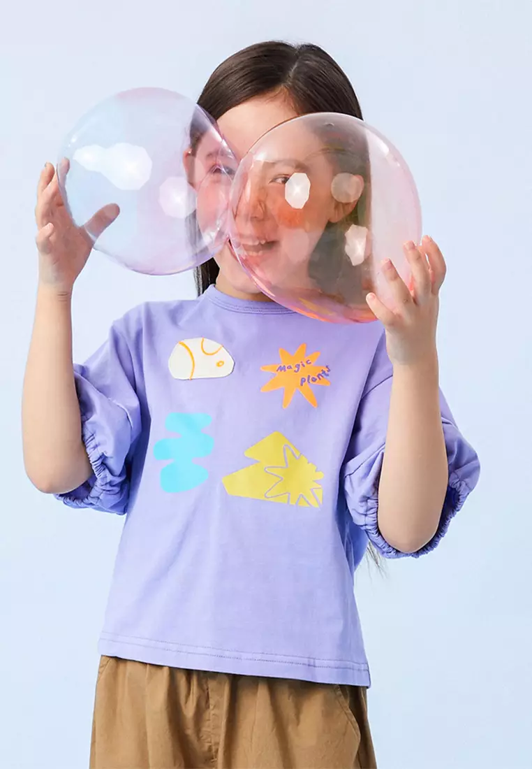 Graphic Printed Puff Sleeve T-Shirt