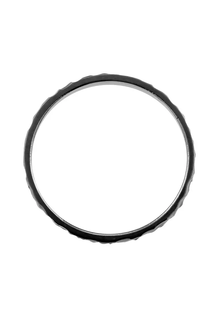 EXCLUSIVE Cincin Perhiasan Perak 925 Pria Band Organic Structured Oxide