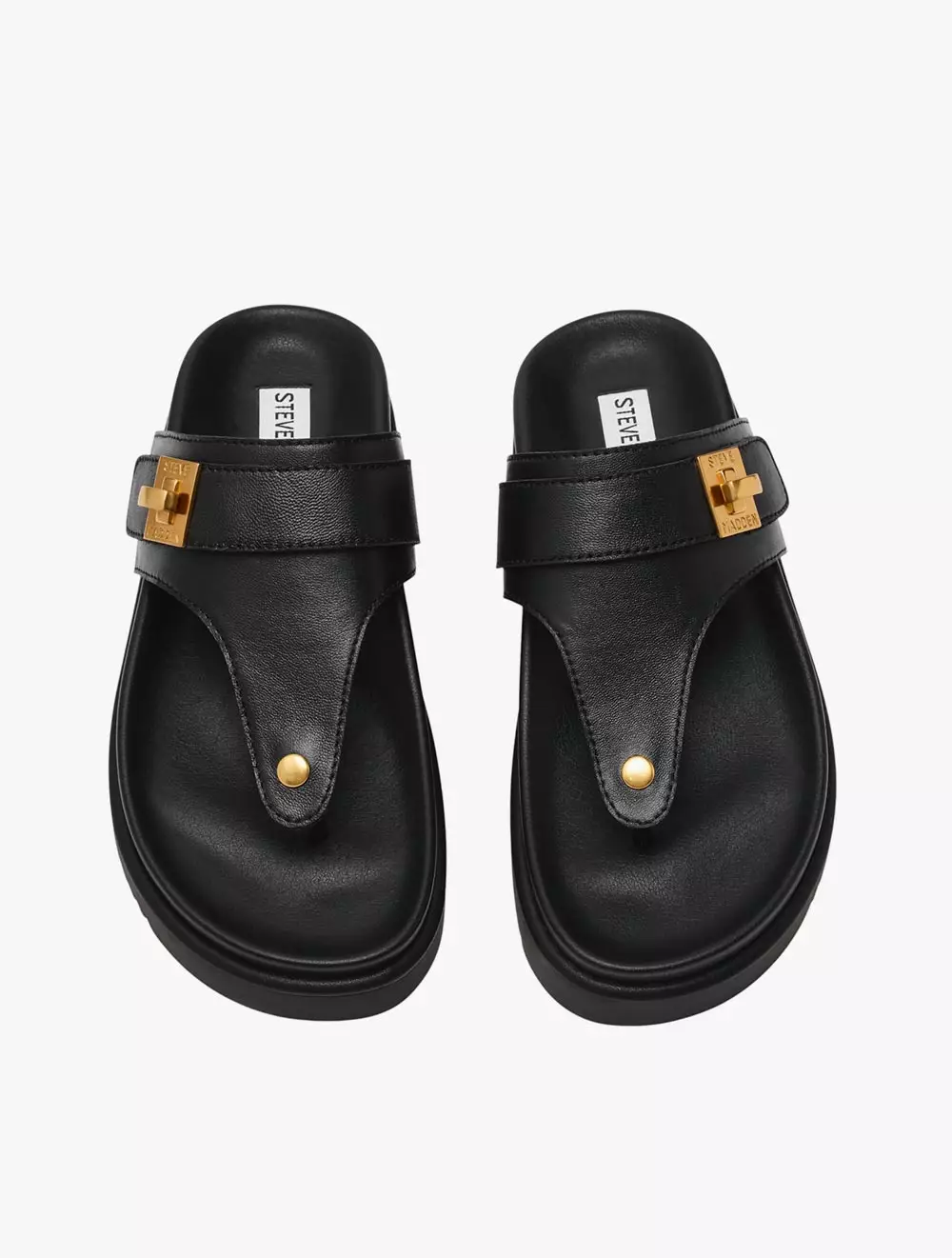 Steve Madden TUNED-IN Flat Sandals - Black