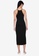 ZALORA BASICS black Contrast Piping Midi Dress with Slit 55ED5AA9639CE0GS_2