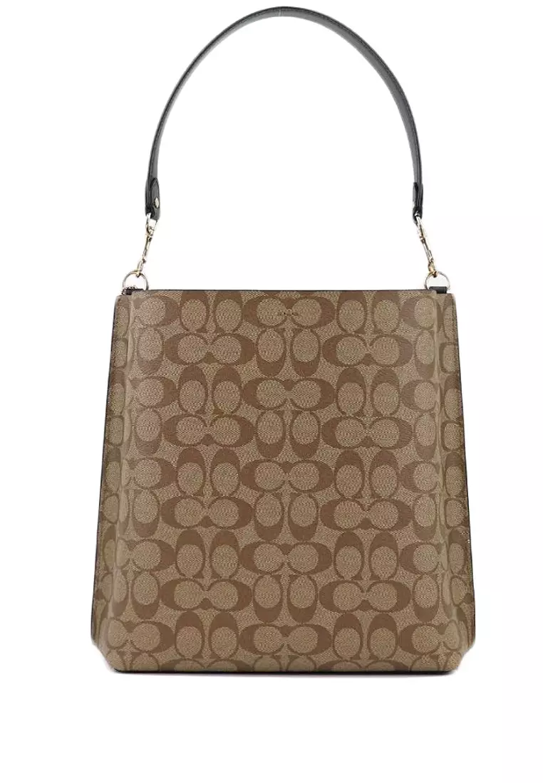 Buy Coach Coach Mollie Bucket Bag In Signature Canvas Brown Black Online Zalora