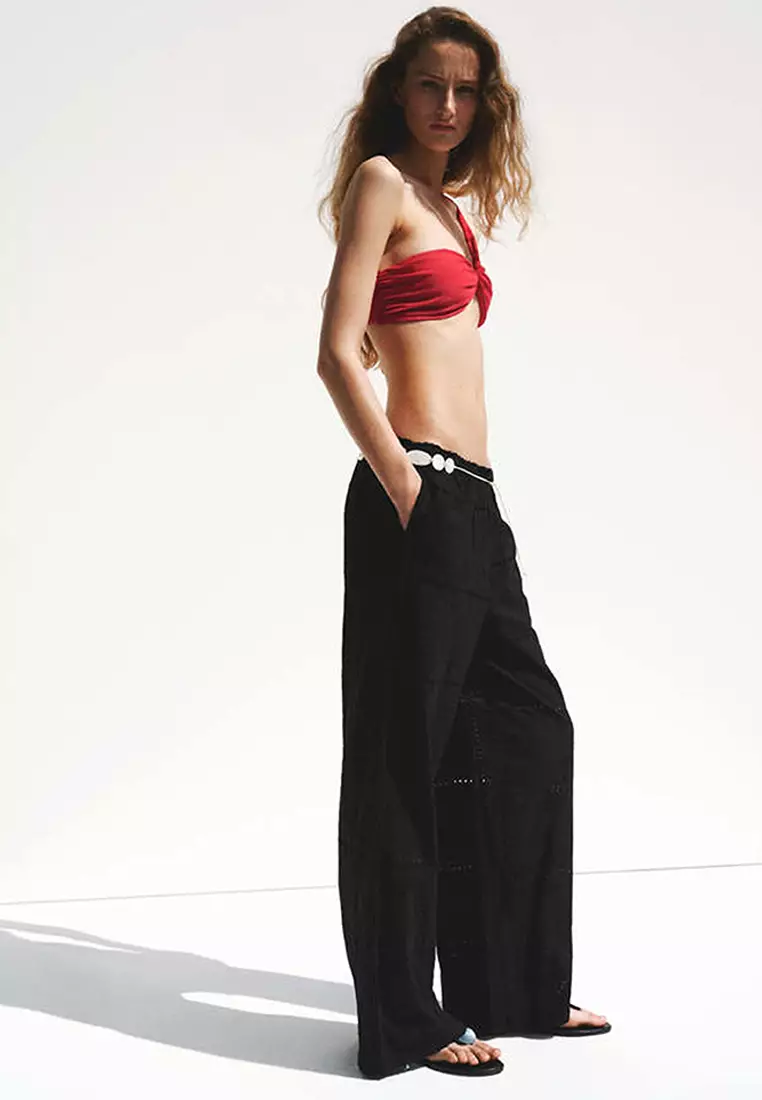 Broderie Anglaise Cotton Trousers
