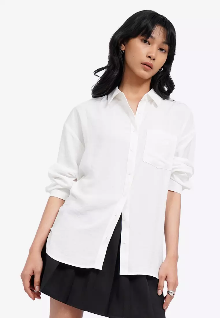 Button Up Long Sleeve Flowing Shirt