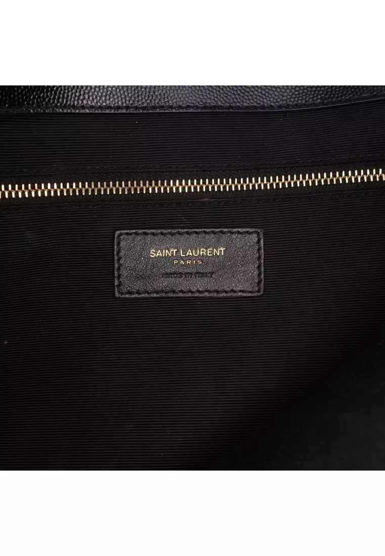 Pre-Loved Saint Laurent Medium Grain De Poudre Triquilt Monogram Envelope Bag