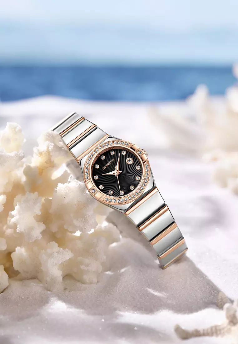 Jam Tangan Wanita Original Gaya Korea Anti Air Anggun Bercahaya Jam Tangan Cewek roseblack