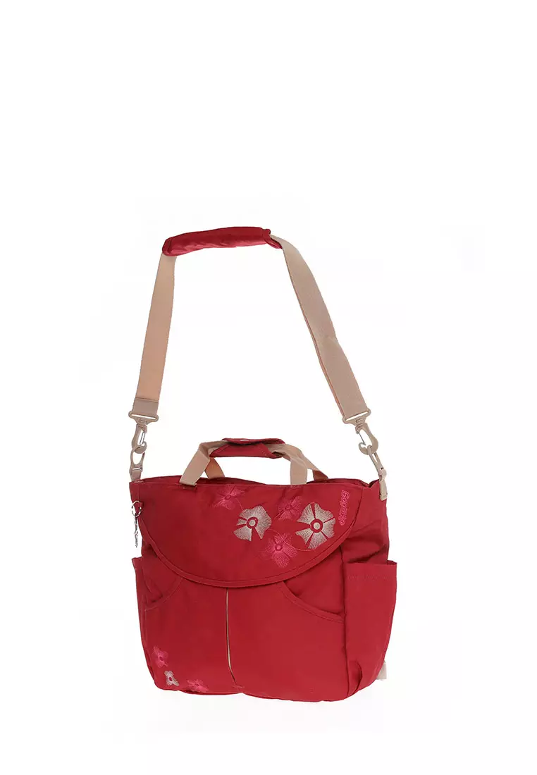 Okiedog Sumo Blooming Red 3in1 diaper bag -  tas bayi