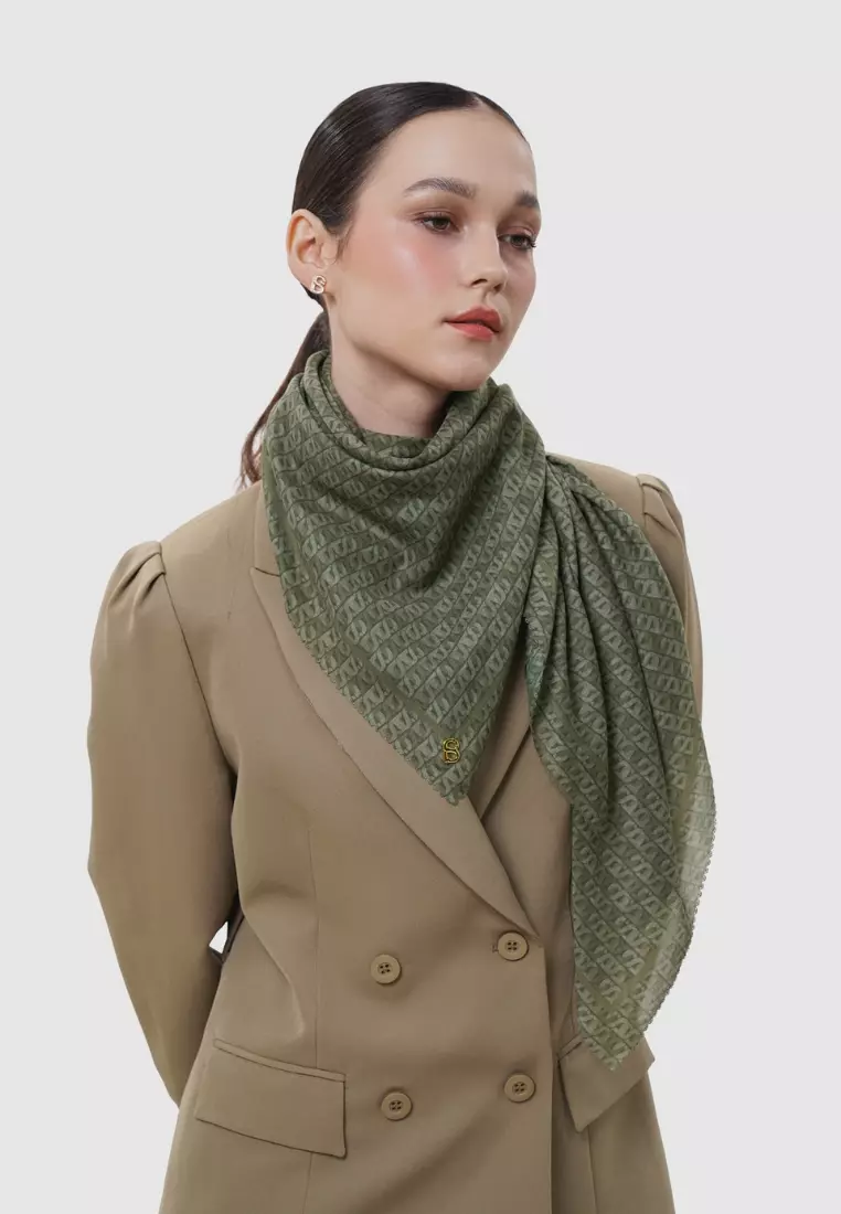 Interlock Voile Square - Chive