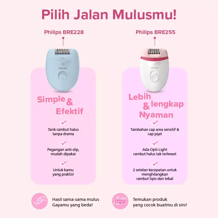 Philips | Epilator | Hair Removal Penghilang Bulu | Hilangkan Bulu Secara dengan Mudah | BRE228/00