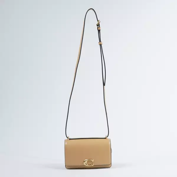 Tas COACH BANDIT C LOGO GHW TAN SMOOTH LEATHER FLAP CROSS BODY BAG 100% ORIGINAL