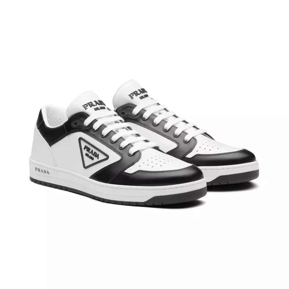 Prada leather best sale sneakers white