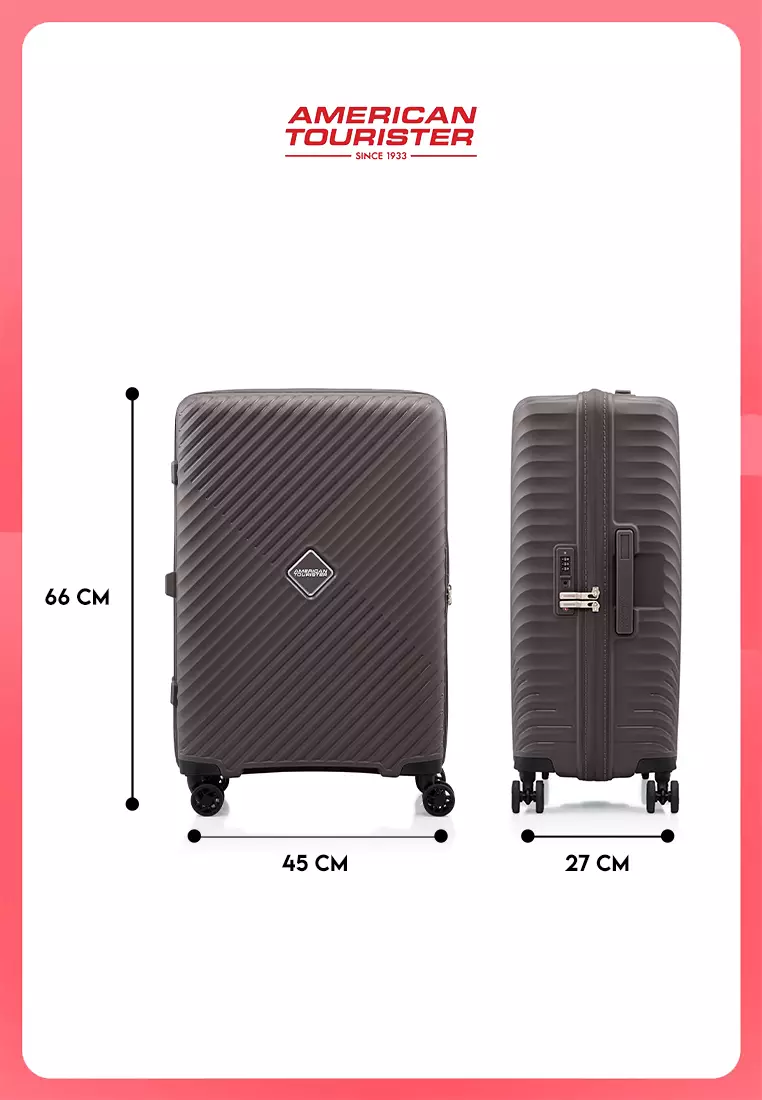 American Tourister Koper Hardcase Diazip Medium 24 Inch TSA - Coffee