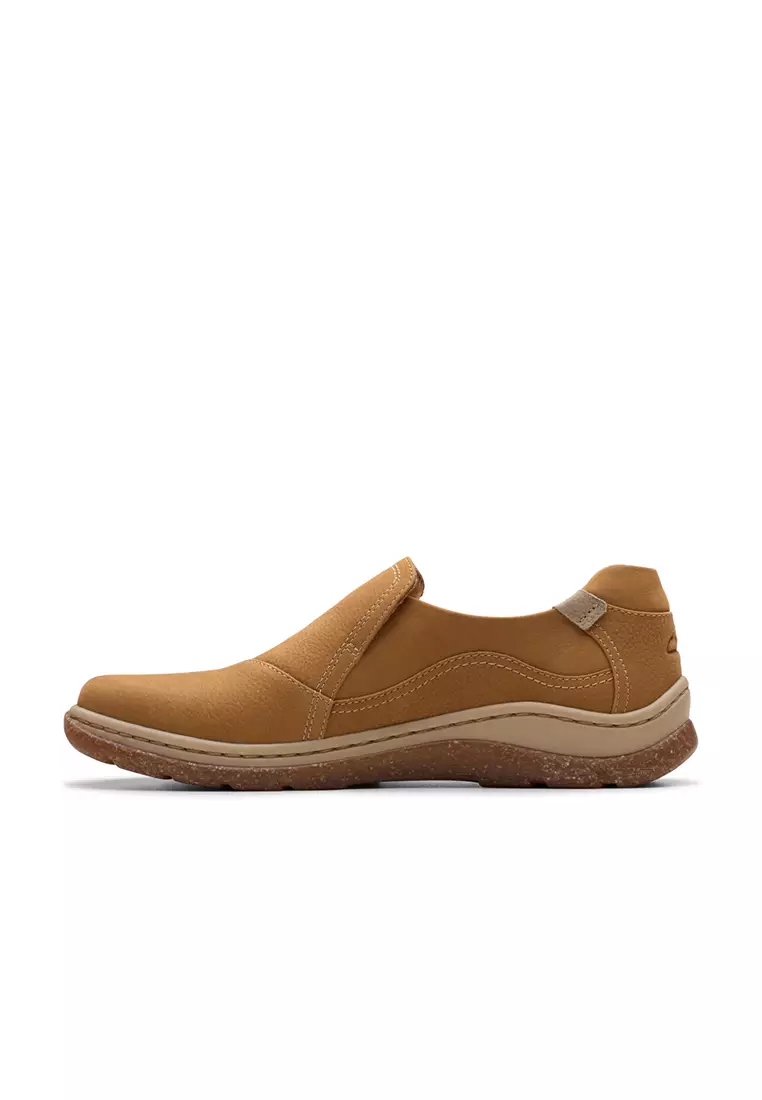 Womens Orlene Slip On Shoes Light Tan Nubuck - Wide Fit