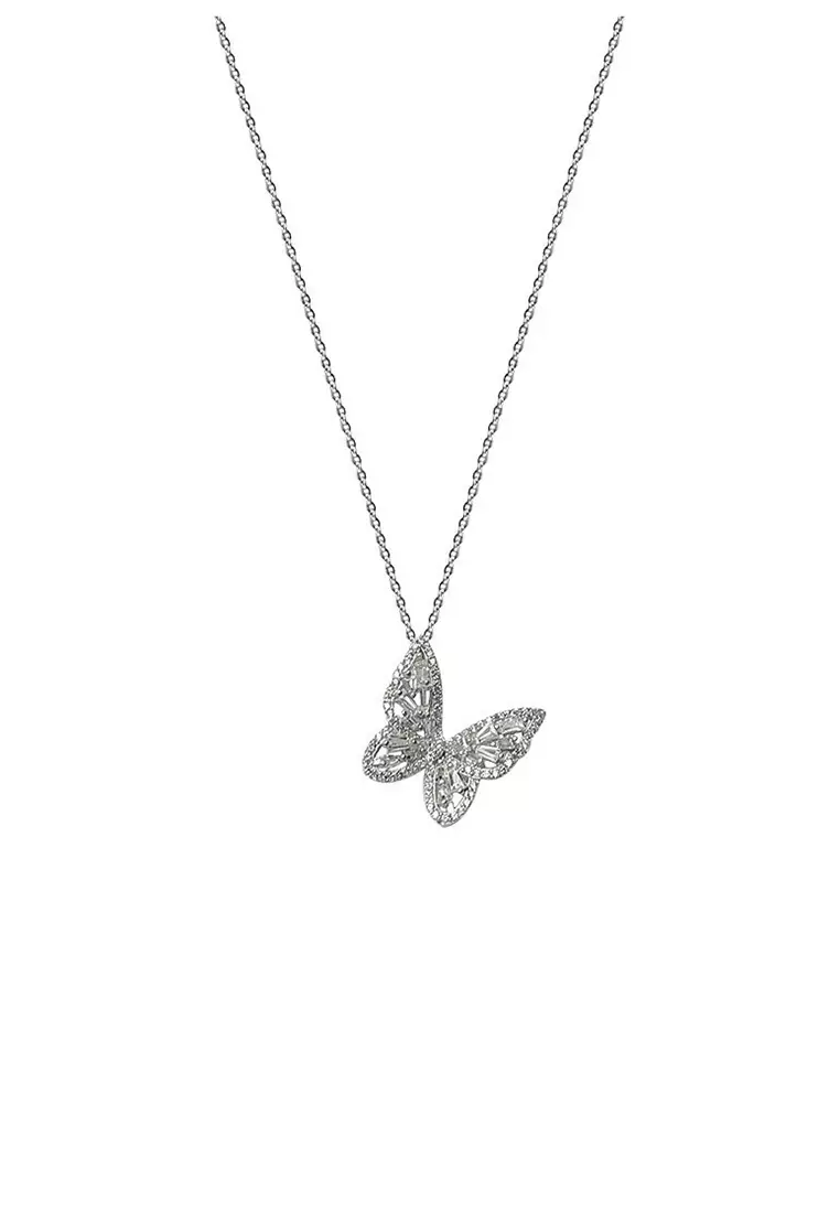 Gold diamond store butterfly necklace