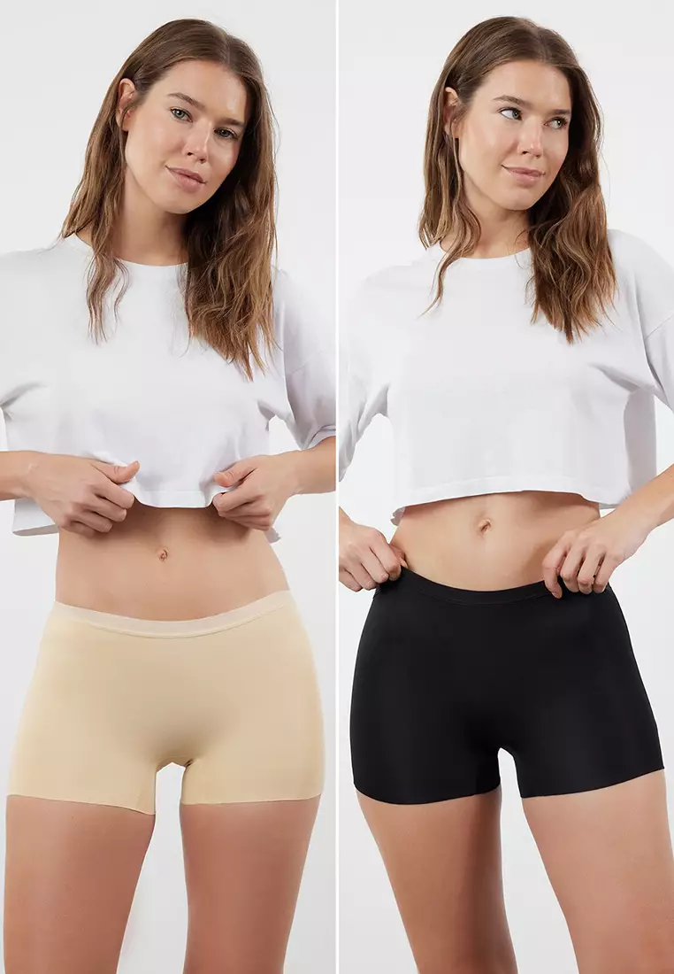 Black-Skin 2 Pack Micro Boxer Panties THMSS24KU00044