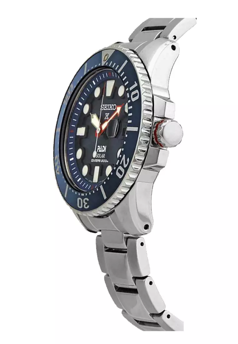Jam Tangan Pria Seiko Prospex Sea Diver Solar Original Garansi Resmi SNE549 SNE549P1 Strap Stainless Steel Silver PADI Special Edition