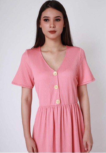United Concepts pink Oversized Buttons ' Sally' Dress C59C6AAFE3BD28GS_1