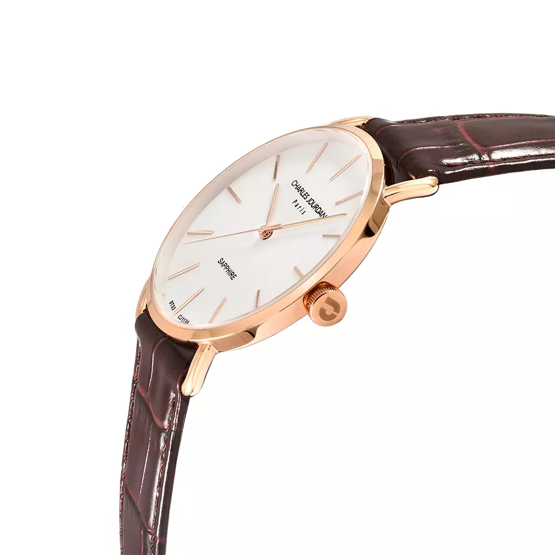 Jam Tangan Pria Charles Jourdan Stardust Quartz Strap Leather Brown CJ1124-1512 Original