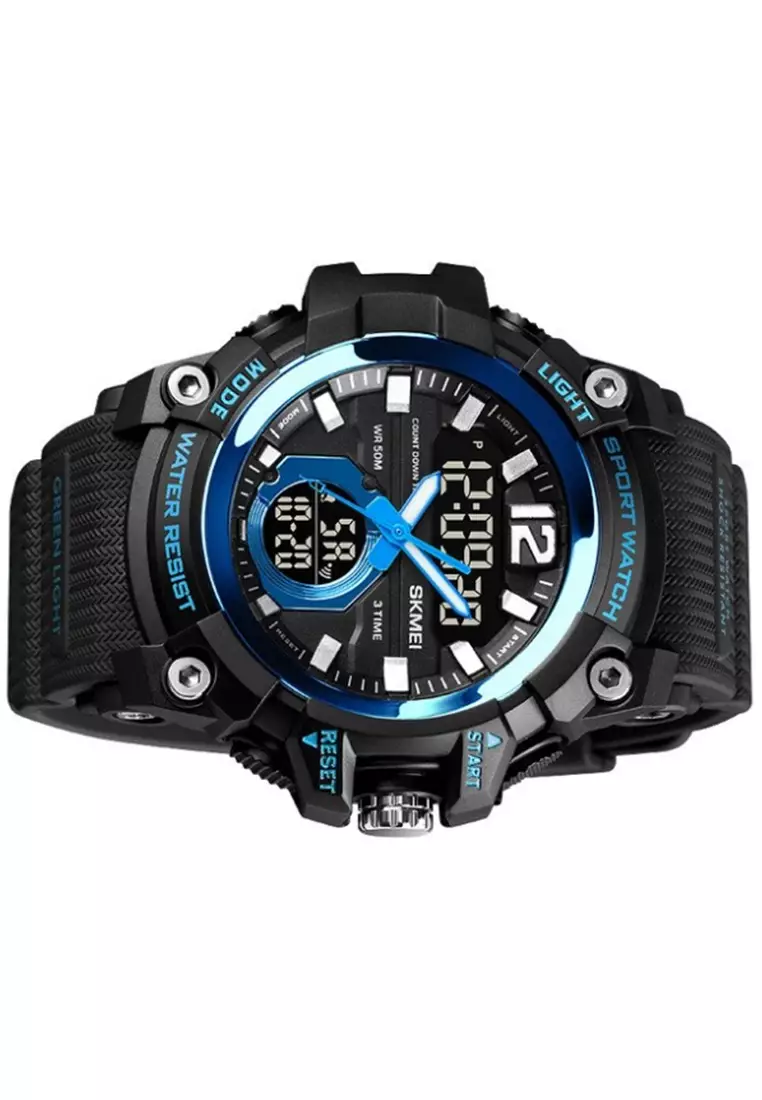 Jam Tangan Digital Pria Waterproof Many Function Strap Tali Material PU Silicone BY37 ORIGINAL