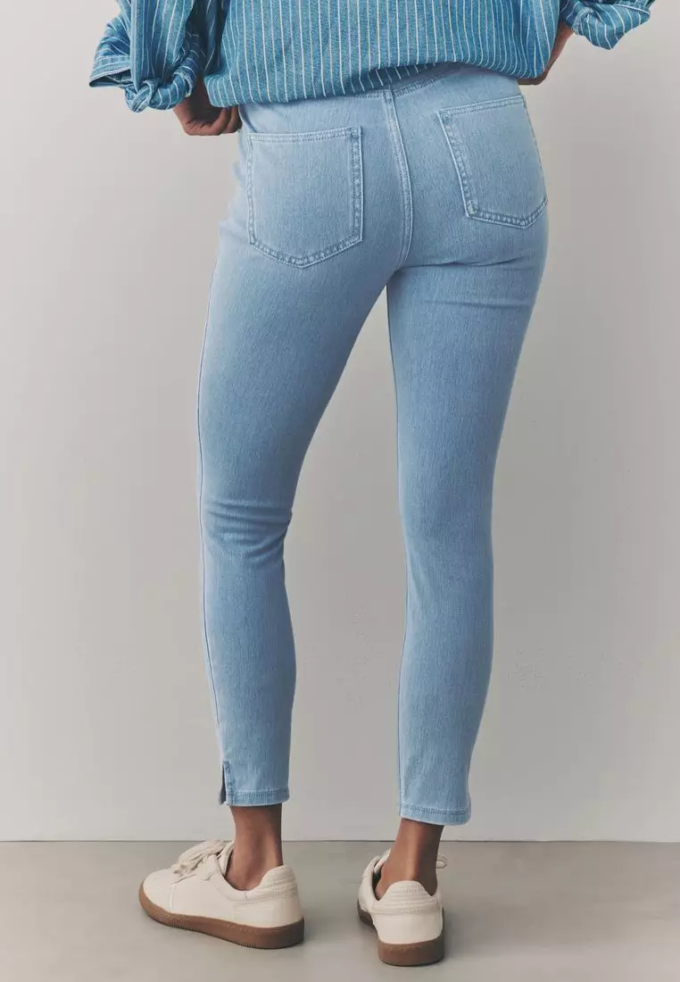 Cropped Denim Jersey Leggings