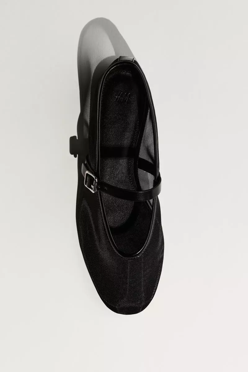 Mesh Mary Jane ballet pumps