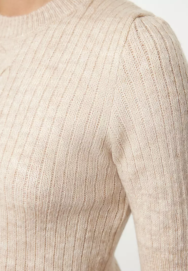 Soft Textured Ecru Knitwear Set