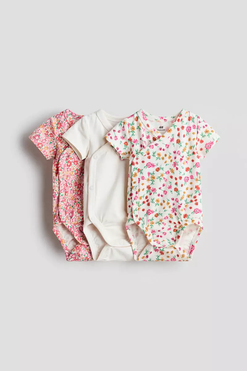 3-pack wrapover bodysuits