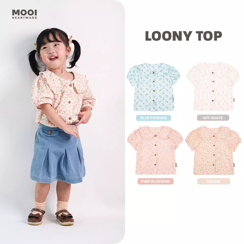 Mooi Atasan Anak Perempuan Loony Top - Pink Blossom