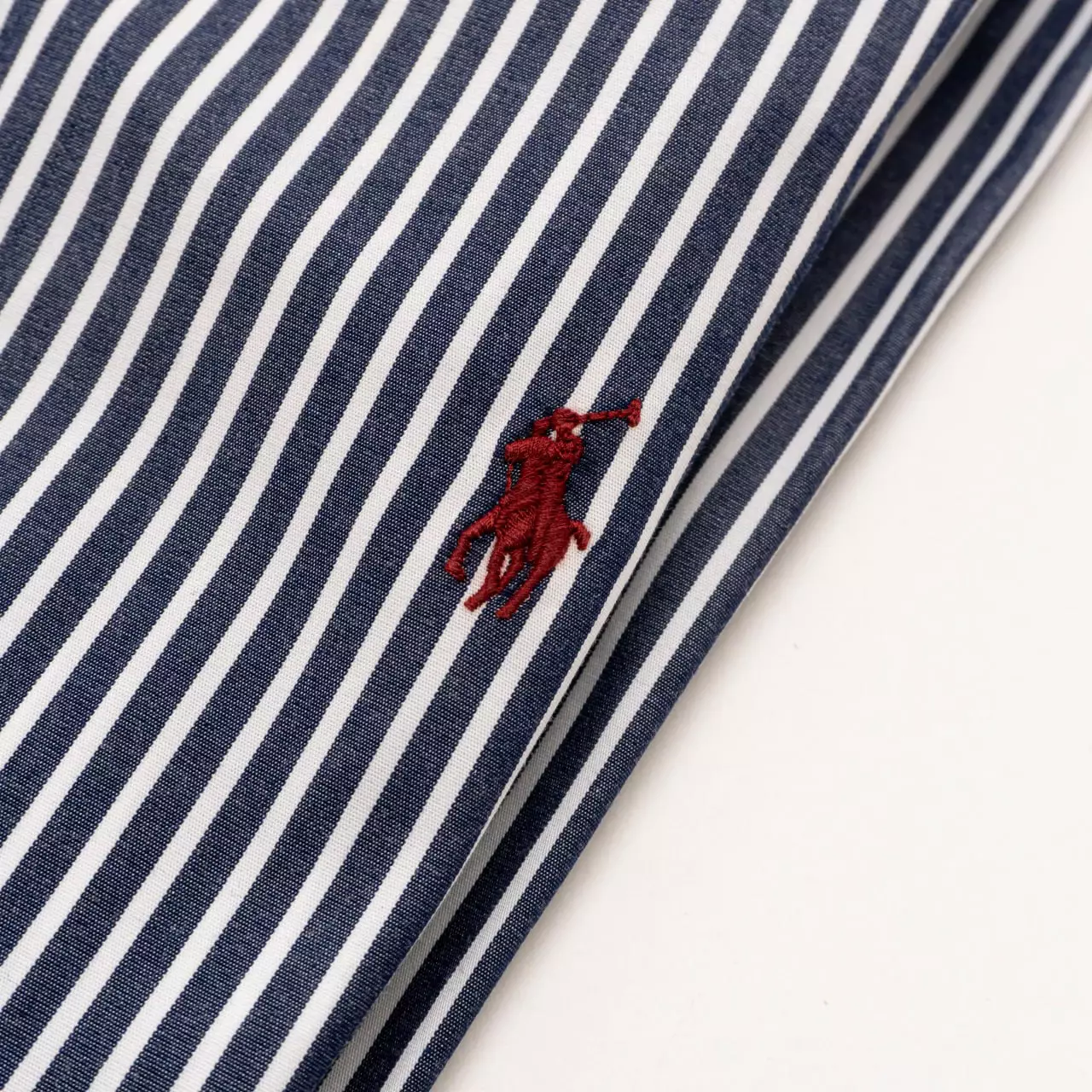 Striped Stretch Poplin Custom Fit Shirt Newport Navy White