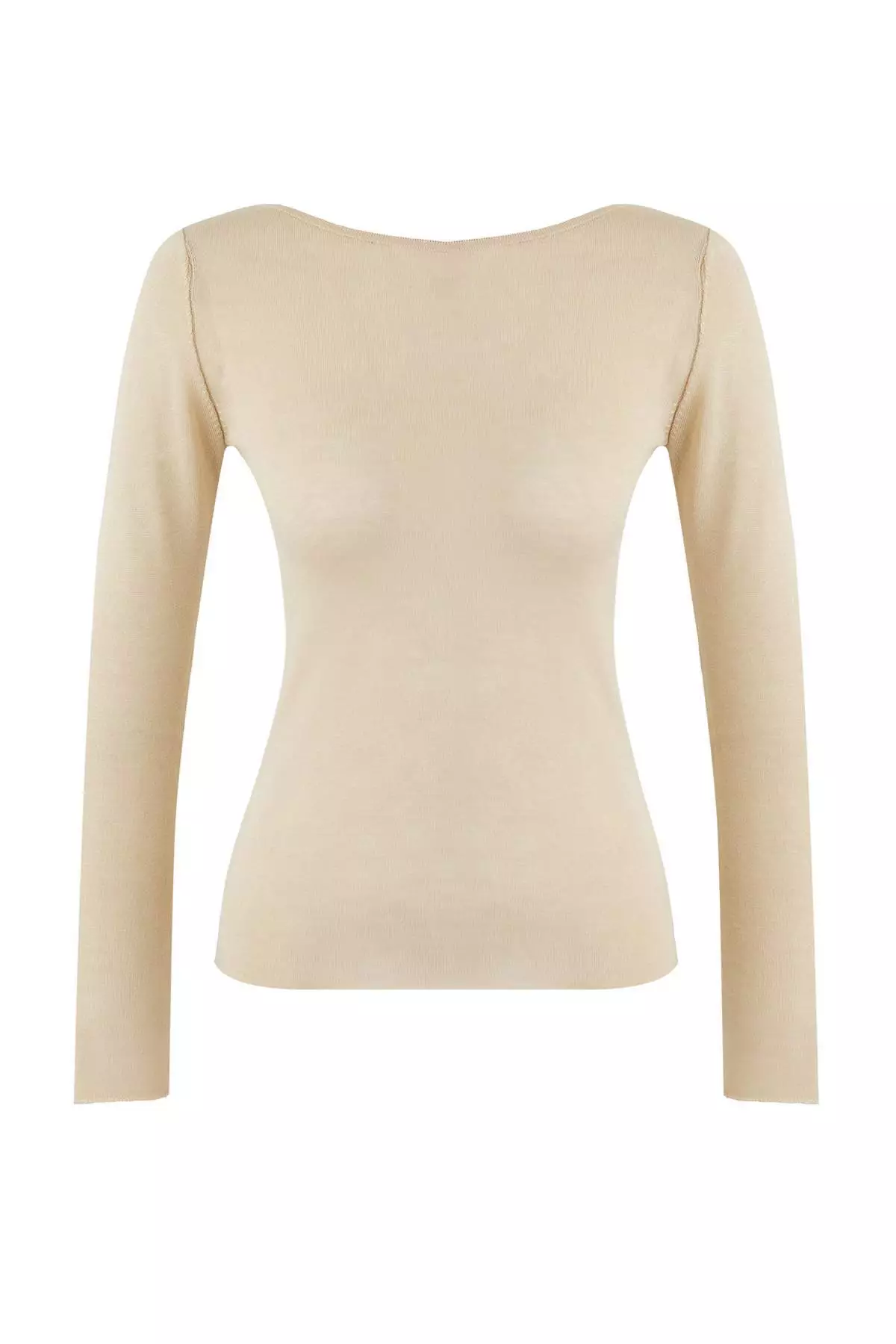 Wardrobe Essentials Beige Basic Thin Knit Sweater | Twoaw26Kz00112
