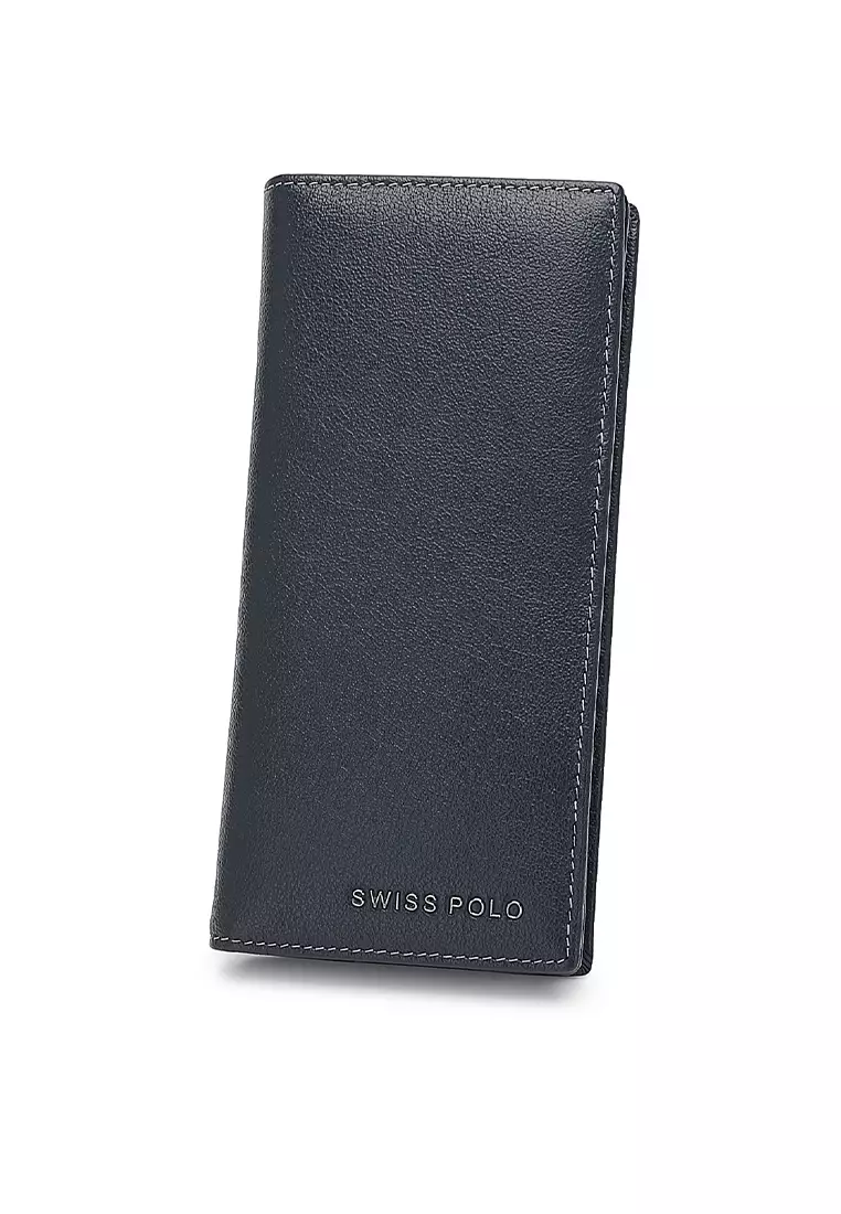Men's Genuine Leather RFID Blocking Fortune Long Wallet (Dompet Pria Kulit Genuine RFID Blocking) - Biru