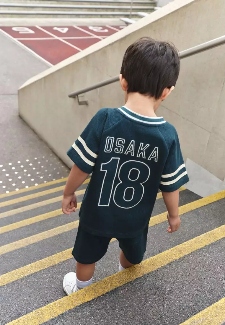 Short Sleeve Varsity Shorts Set