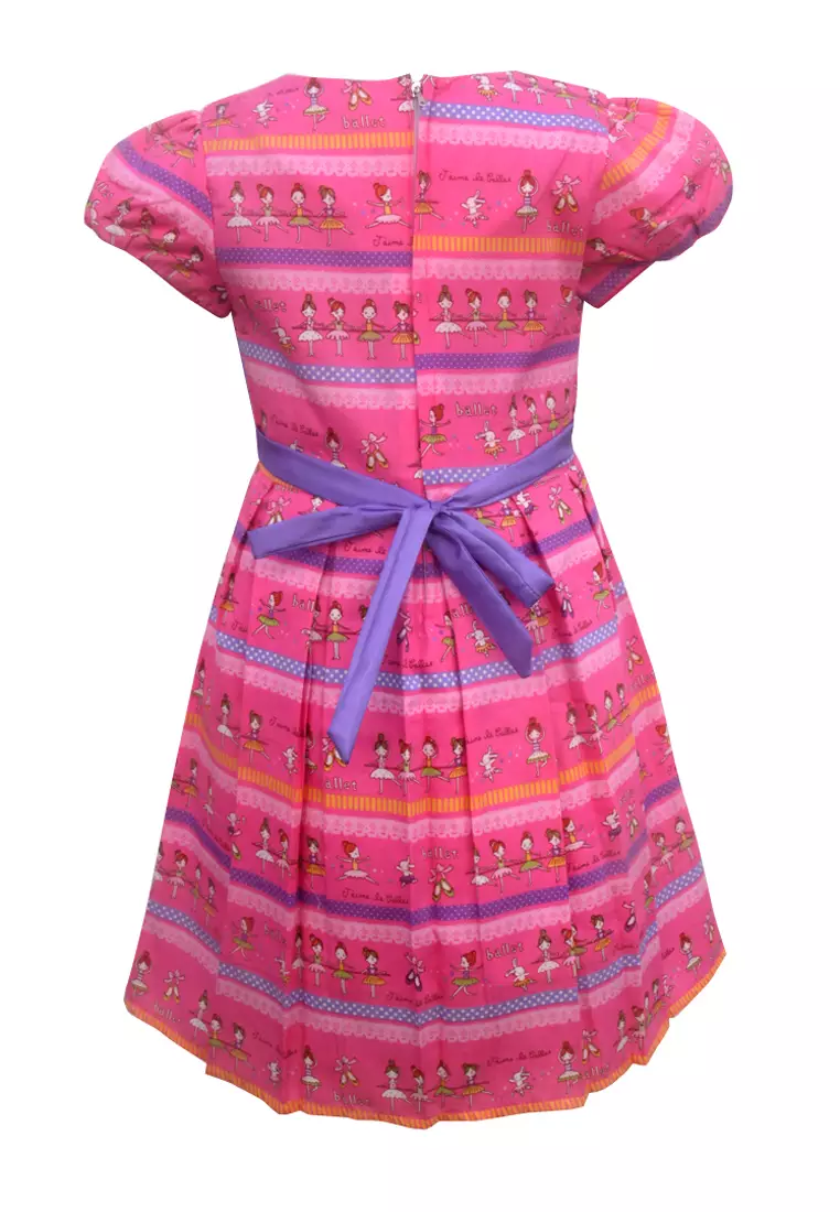 Two Mix Baju Anak Perempuan Bahan Katun Printing Balet Usia 1-12 tahun GRATIS Tas LUCU 4157