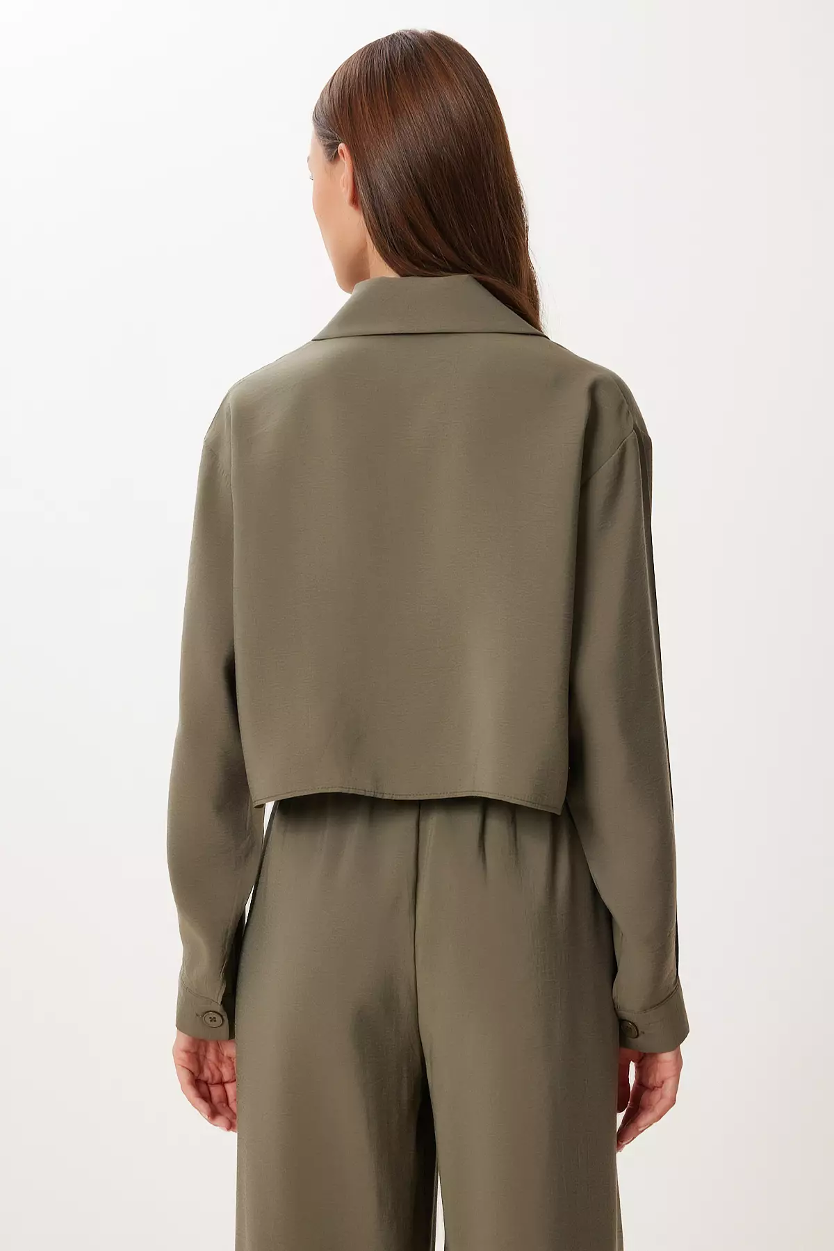 Women's Khaki Modal Shirt Pants Suit Bv00158