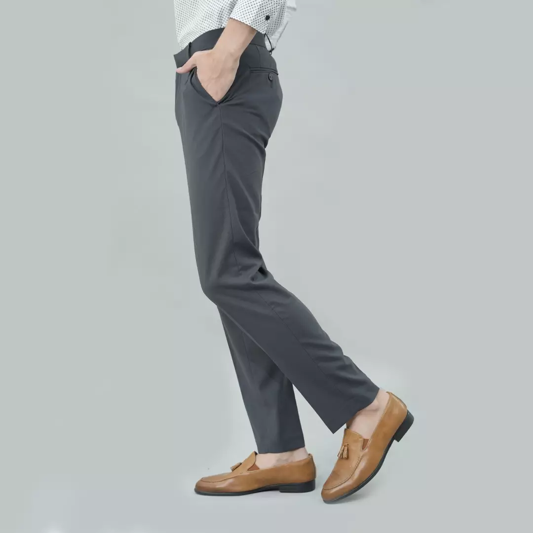 Johnwin - Celana Formal - Celana Pria - Abu - Polyester - Slim Fit - F.915.010.165.C
