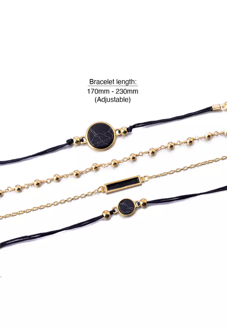Bohemian 4-Piece Charm Bead Bracelet Set - 263